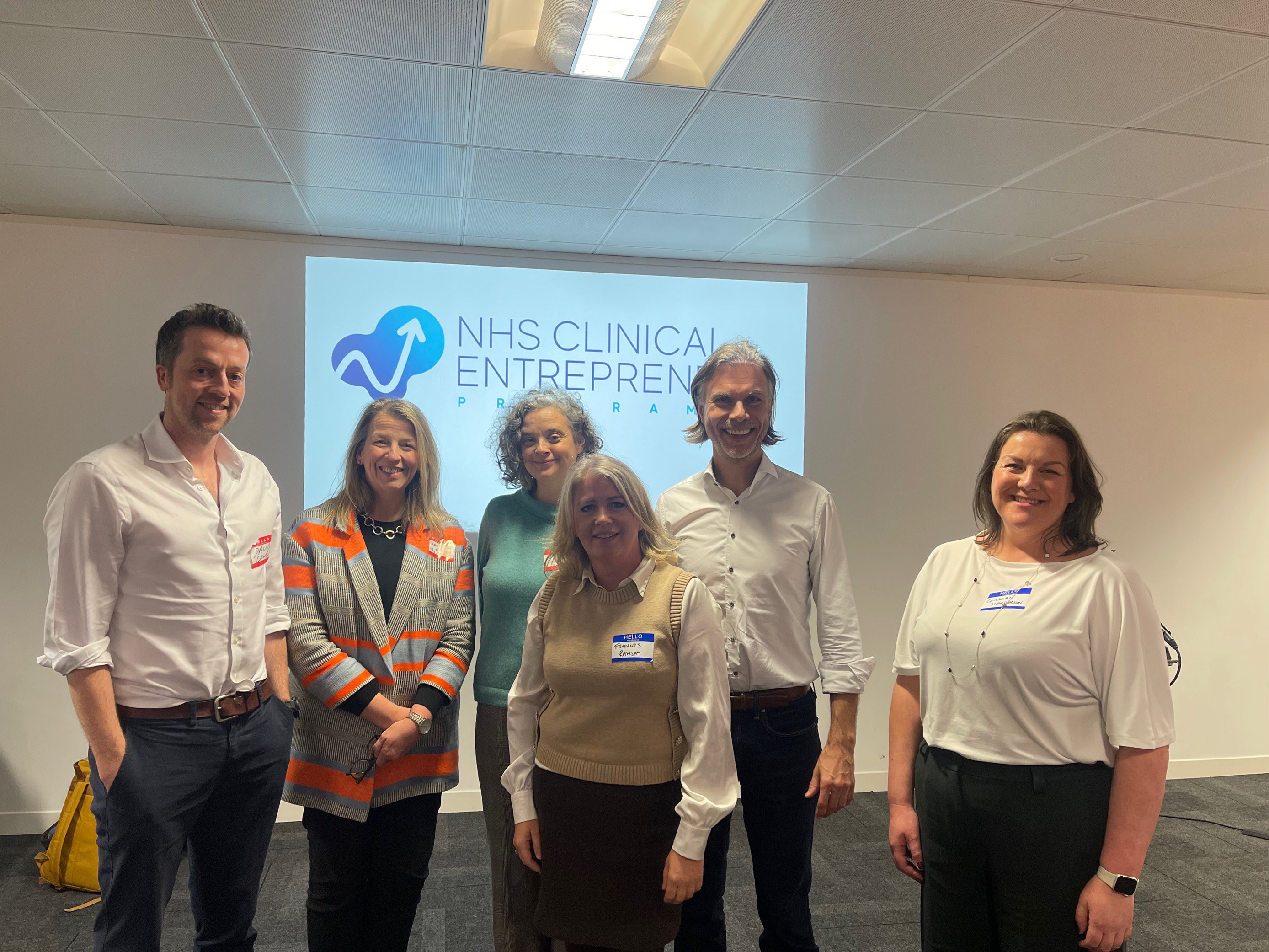 Frances Ramsay and Gillian Henderson, alongside NHS colleagues, at the NHS Clinical Entrepreneur Glasgow pit stop.